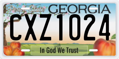 GA license plate CXZ1024