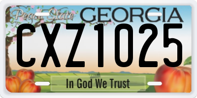 GA license plate CXZ1025