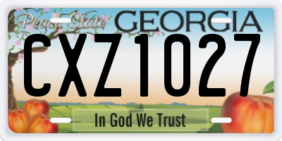 GA license plate CXZ1027