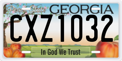 GA license plate CXZ1032