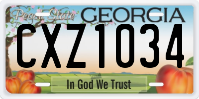 GA license plate CXZ1034