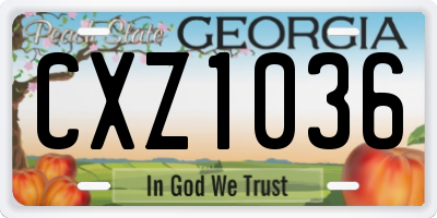 GA license plate CXZ1036