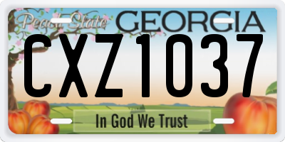 GA license plate CXZ1037