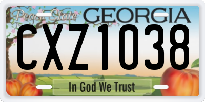 GA license plate CXZ1038