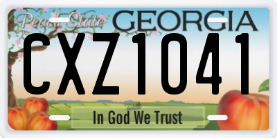 GA license plate CXZ1041
