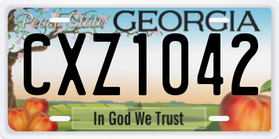 GA license plate CXZ1042