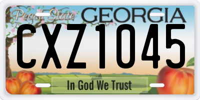 GA license plate CXZ1045