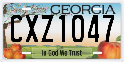 GA license plate CXZ1047