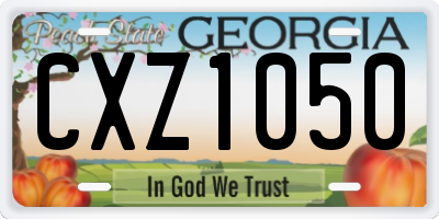 GA license plate CXZ1050