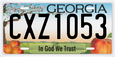 GA license plate CXZ1053