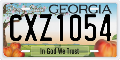GA license plate CXZ1054