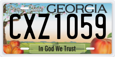 GA license plate CXZ1059
