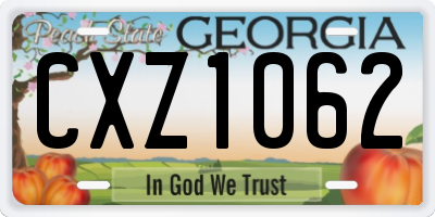 GA license plate CXZ1062