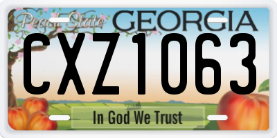 GA license plate CXZ1063