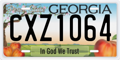 GA license plate CXZ1064