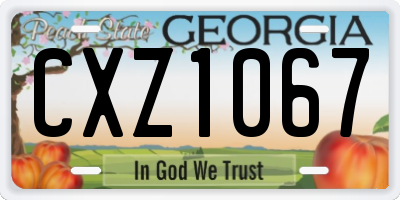 GA license plate CXZ1067