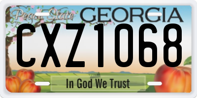 GA license plate CXZ1068