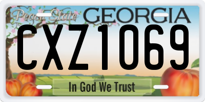 GA license plate CXZ1069