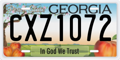 GA license plate CXZ1072