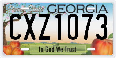 GA license plate CXZ1073