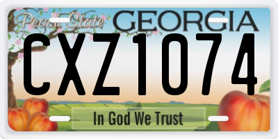 GA license plate CXZ1074