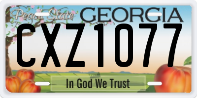 GA license plate CXZ1077
