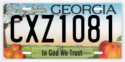 GA license plate CXZ1081