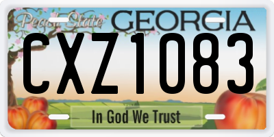GA license plate CXZ1083
