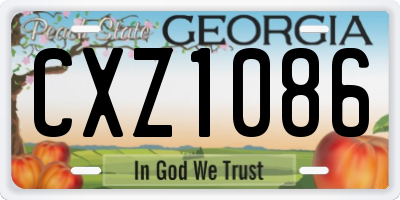 GA license plate CXZ1086