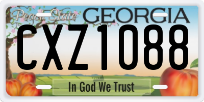 GA license plate CXZ1088