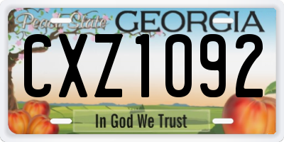 GA license plate CXZ1092