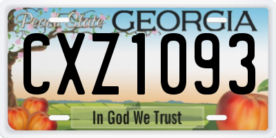 GA license plate CXZ1093