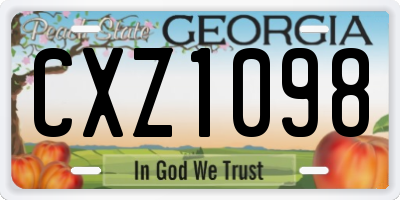 GA license plate CXZ1098