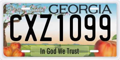 GA license plate CXZ1099