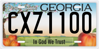 GA license plate CXZ1100