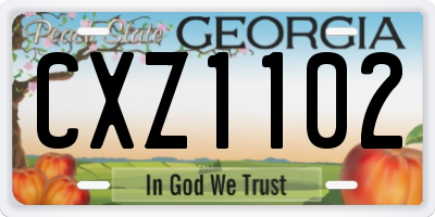 GA license plate CXZ1102