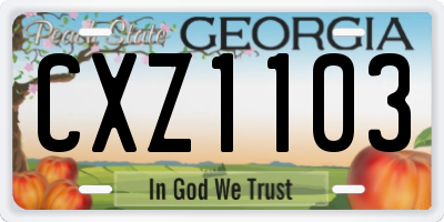 GA license plate CXZ1103