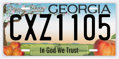 GA license plate CXZ1105