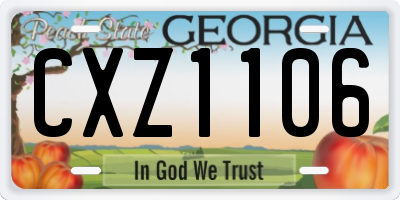 GA license plate CXZ1106