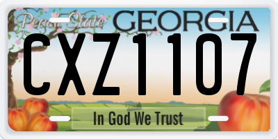GA license plate CXZ1107