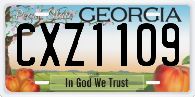 GA license plate CXZ1109