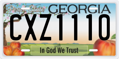 GA license plate CXZ1110