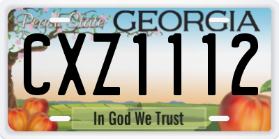 GA license plate CXZ1112