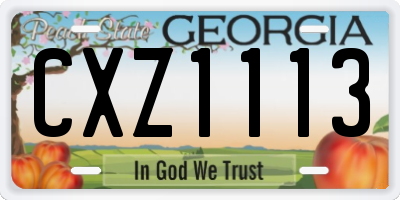 GA license plate CXZ1113