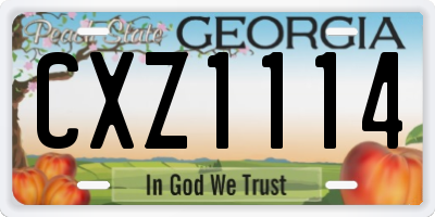 GA license plate CXZ1114