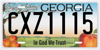 GA license plate CXZ1115