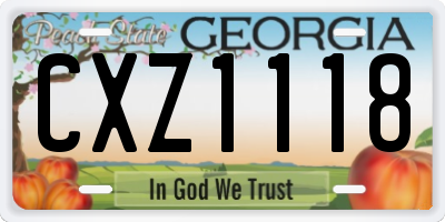 GA license plate CXZ1118