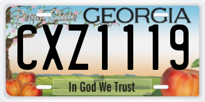 GA license plate CXZ1119