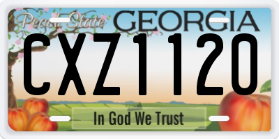 GA license plate CXZ1120