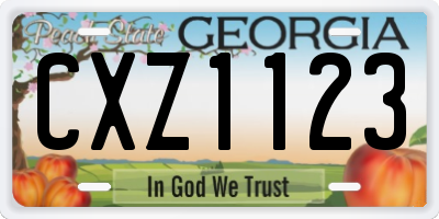 GA license plate CXZ1123